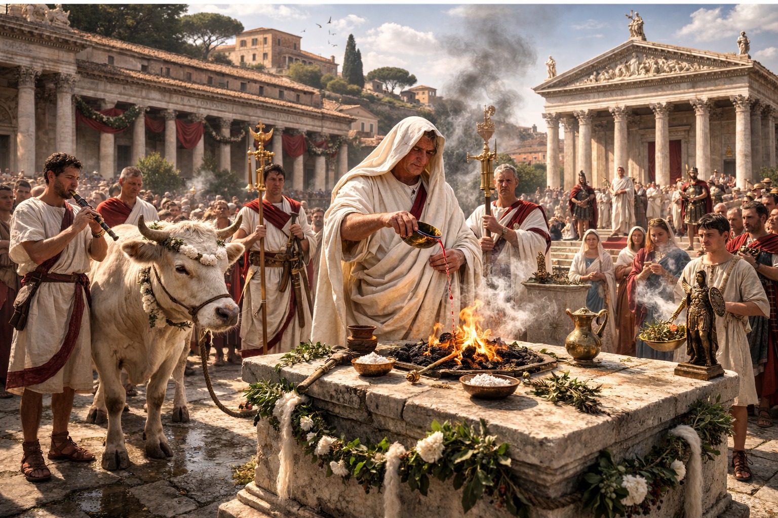 Rekonstruktion: Römisches Staatsopfer auf dem Forum Romanum, 21. April 47 n. Chr.