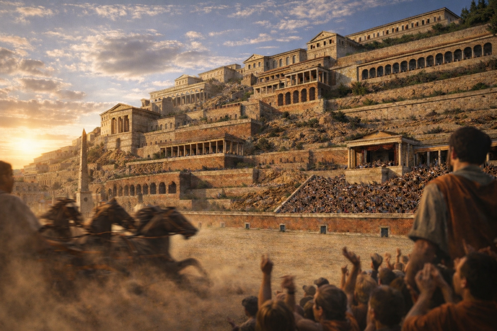 Rekonstruktion: Palatin – Blick vom Kaiserpalast auf den Circus Maximus