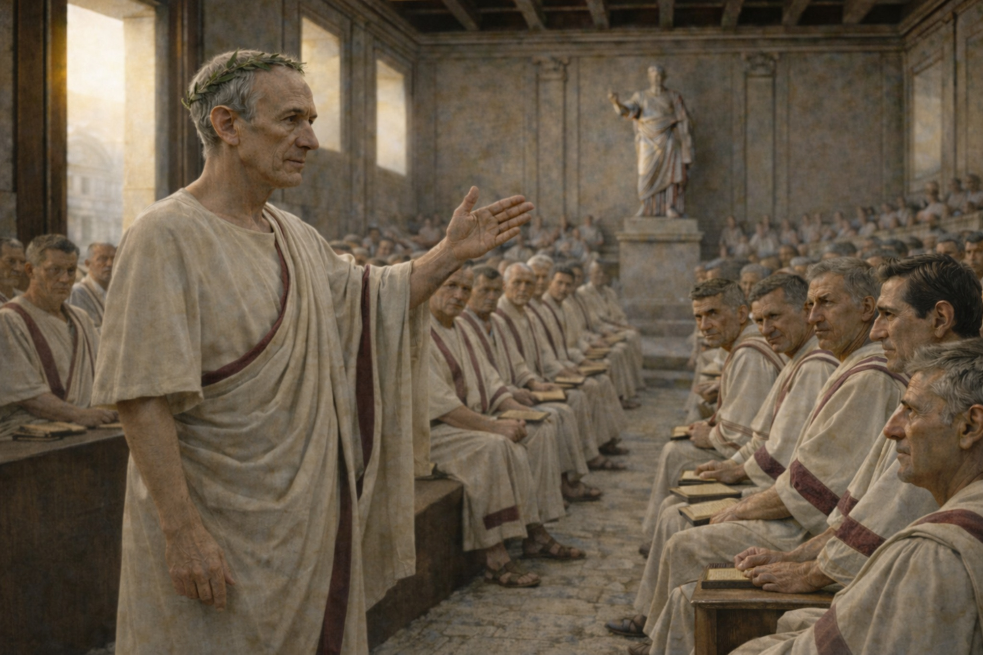 Rekonstruktion: Senatssitzung an den Iden des März 44 v. Chr.